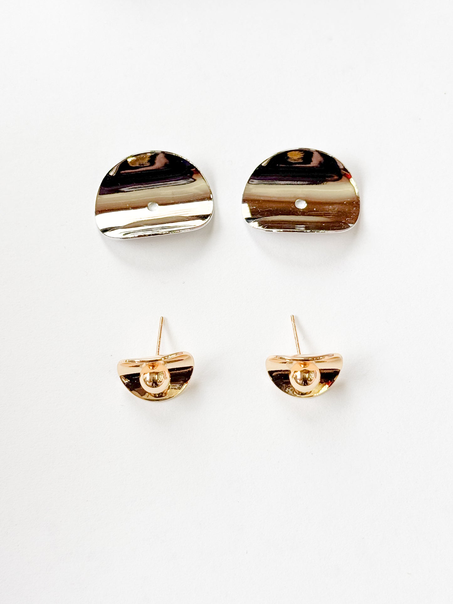 Aretes 2 en 1 dos oros