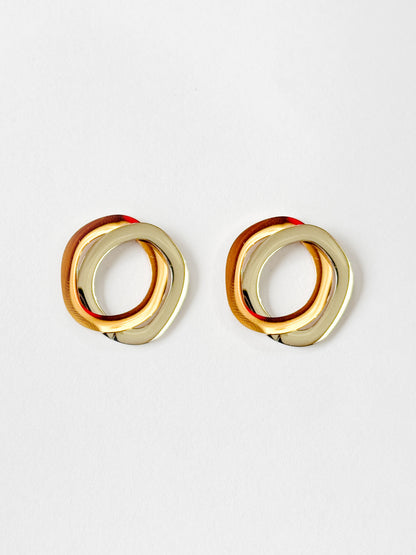 Aretes dos oros circulos entrelazados