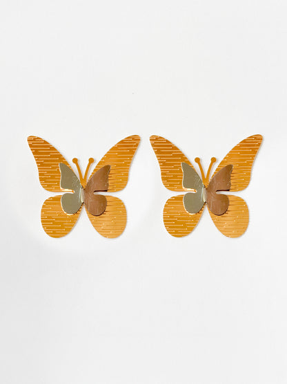 Aretes doble mariposa