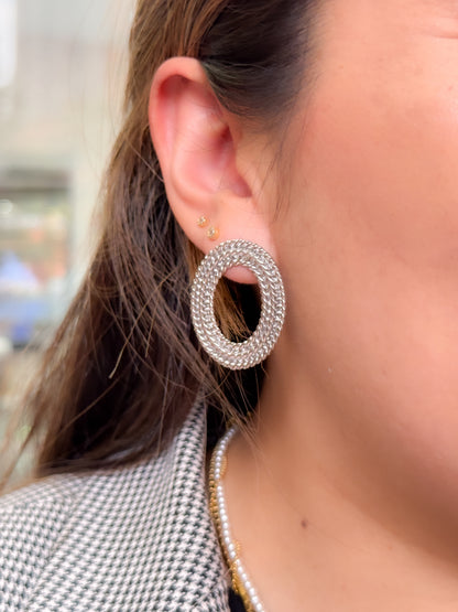 Aretes ovalado texturizado