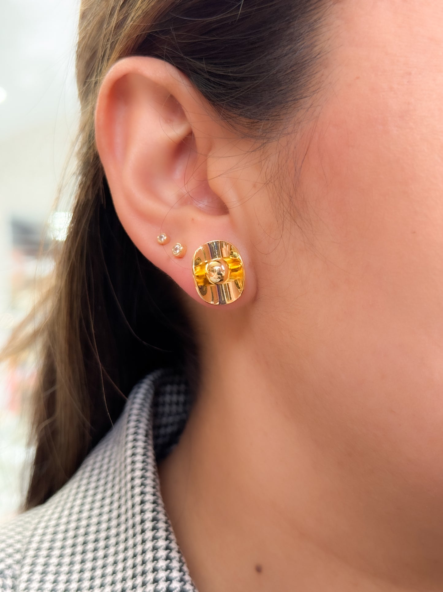 Aretes 2 en 1 dos oros