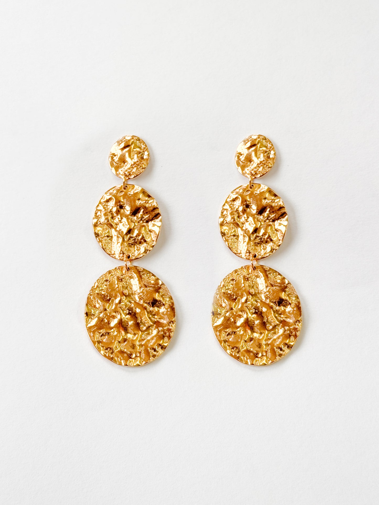 Aretes 3 circulos martillados