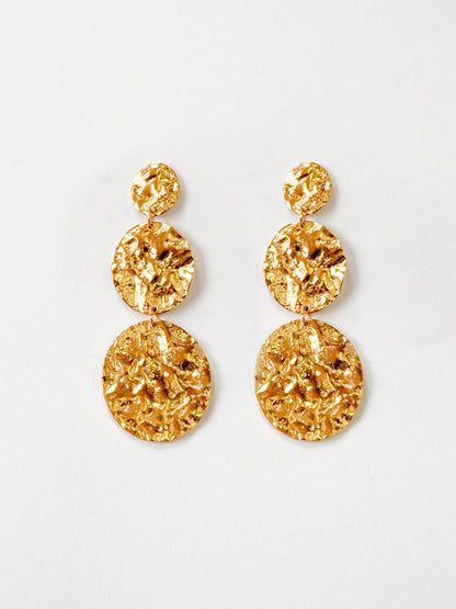 Aretes 3 circulos martillados