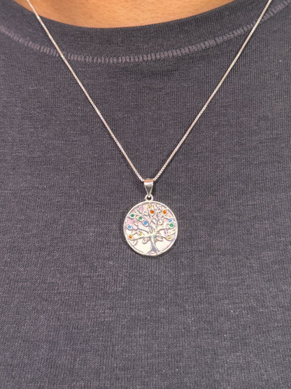 Cadena árbol de la vida en nácar