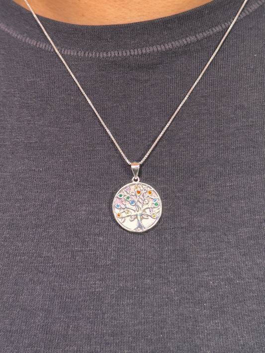 Cadena árbol de la vida en nácar