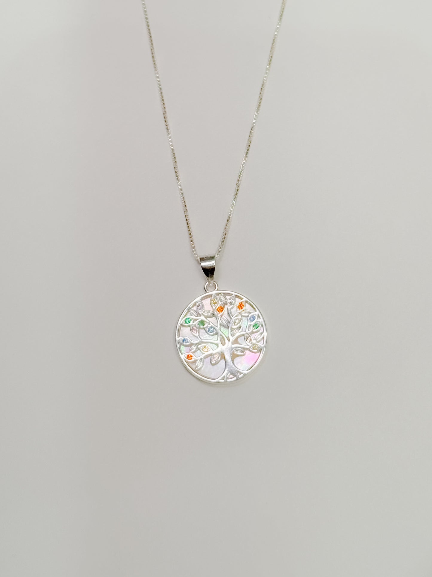 Cadena árbol de la vida en nácar