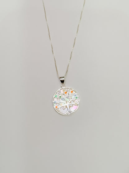 Cadena árbol de la vida en nácar