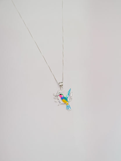 Cadena colibrí en ramas