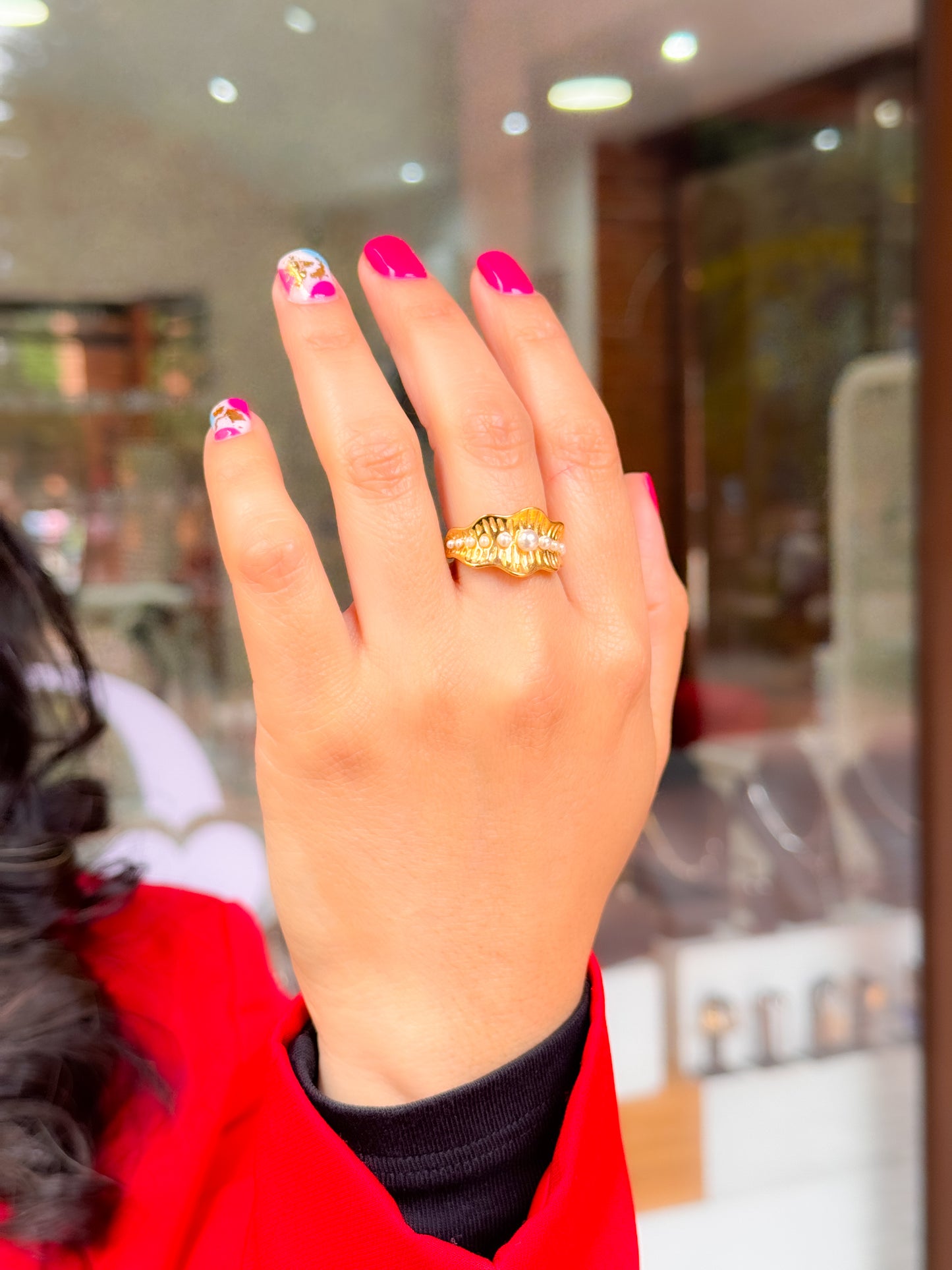 Anillo manto perlado