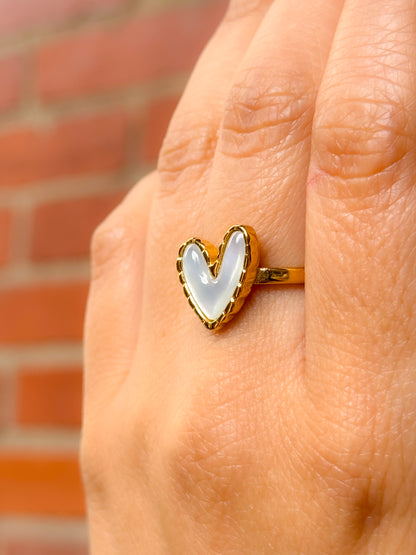Anillo corazón alma blanca