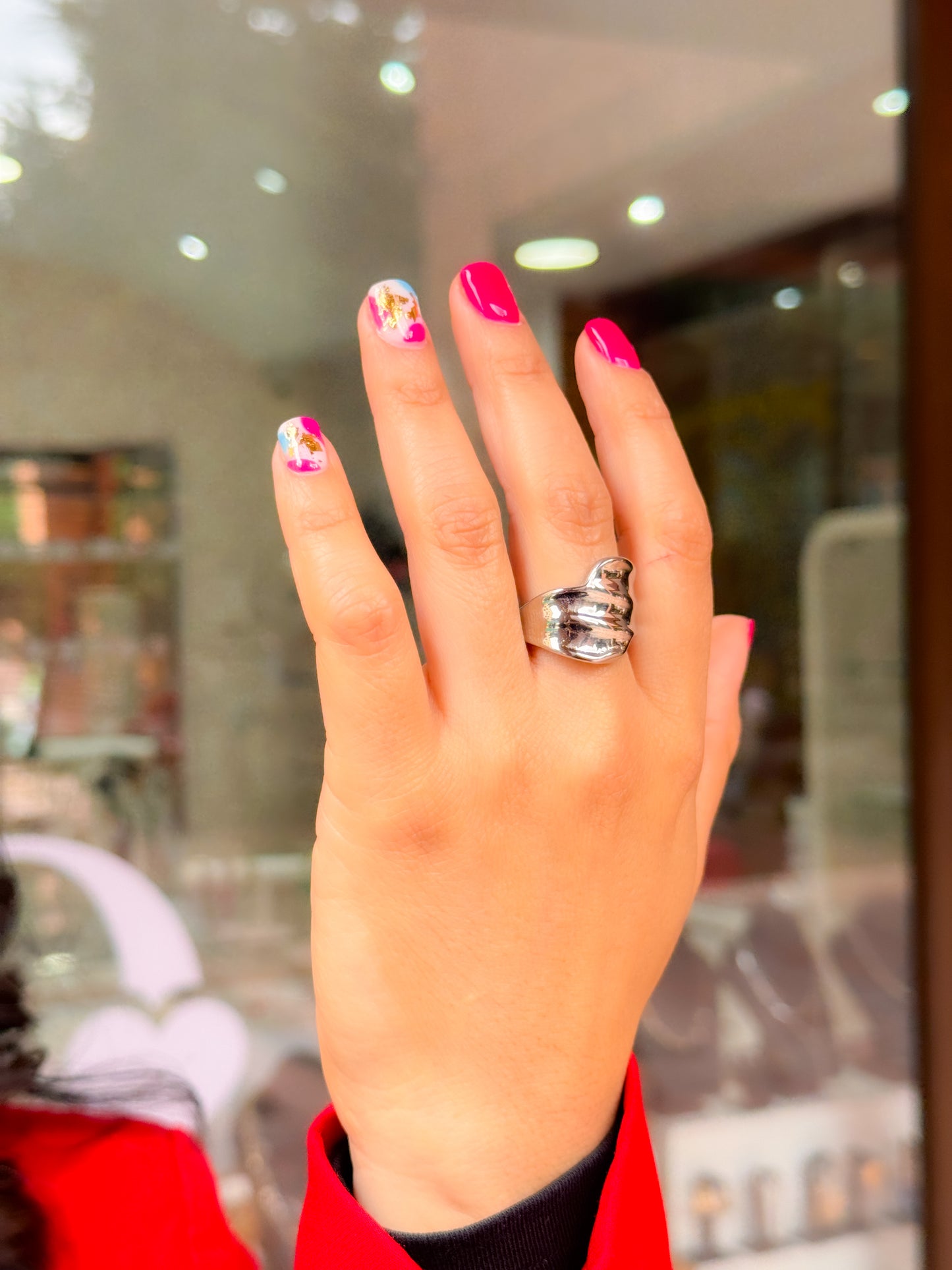 Anillo impacto plateado