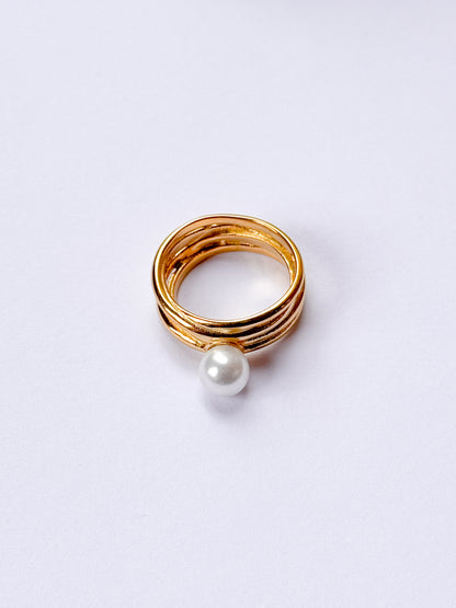 Anillo perla blanca