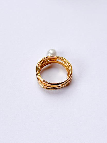 Anillo perla blanca