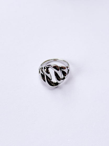 Anillo enredadera plateada