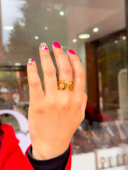 Anillo duo curvado