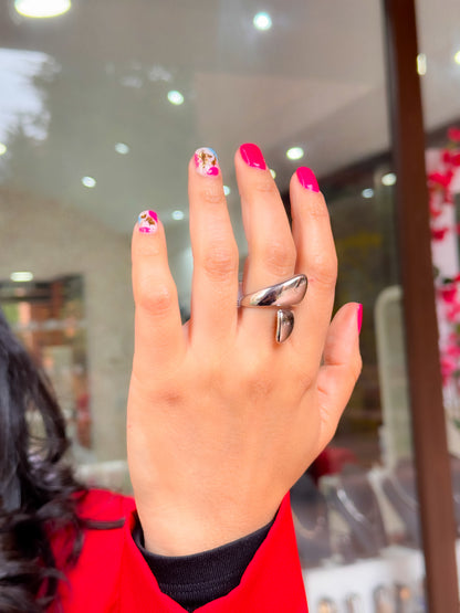 Anillo aura plateada