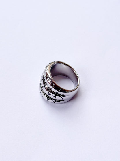 Anillo orbitas plateadas