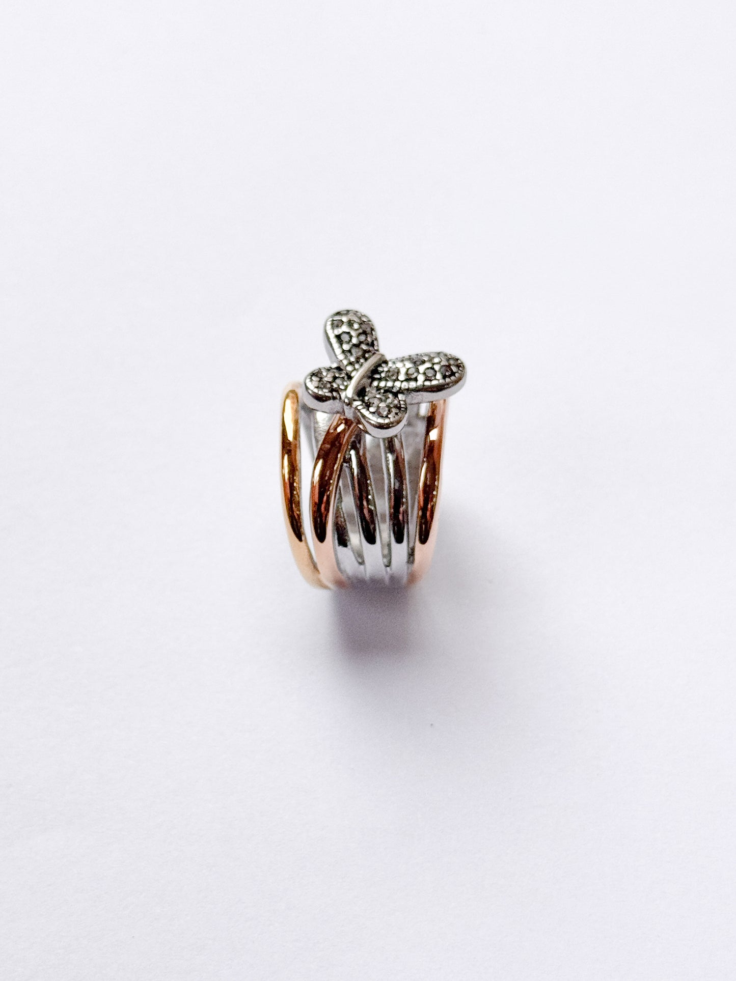 Anillo mariposa dos oros