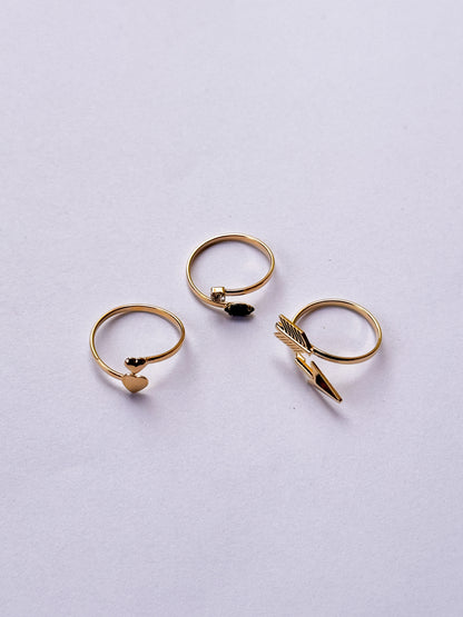 Anillos falanges x3 amor flechado