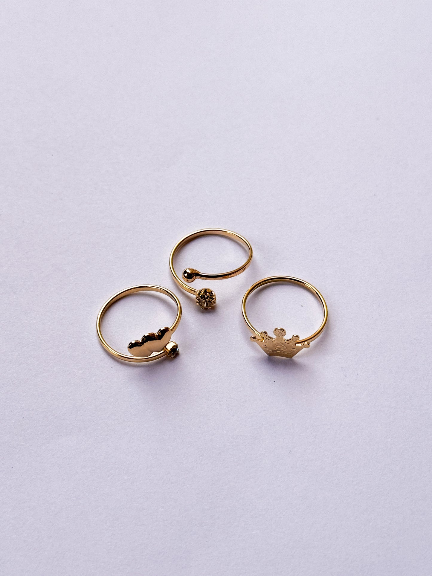 Anillos falanges x3 corona love