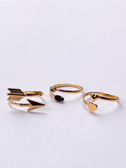 Anillos falanges x3 amor flechado