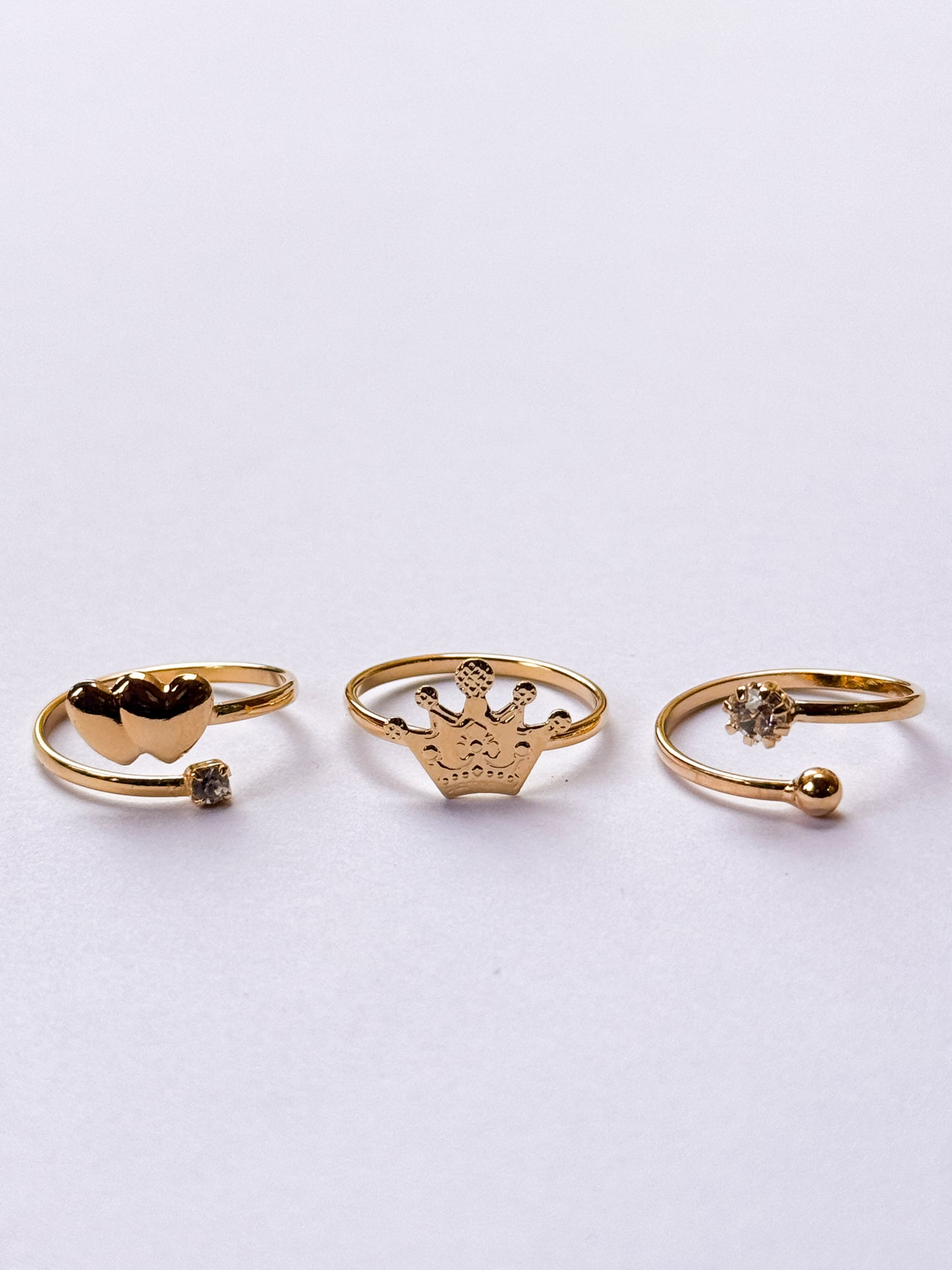 Anillos falanges x3 corona love