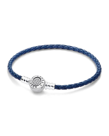 Pulsera cuero broche circular