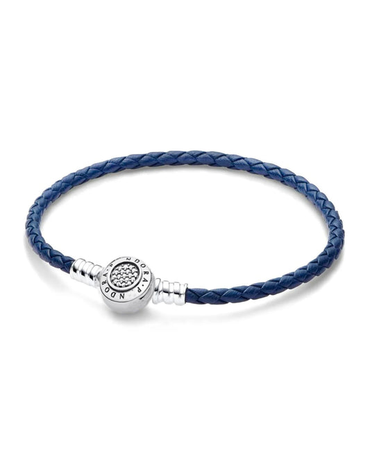 Pulsera cuero broche circular