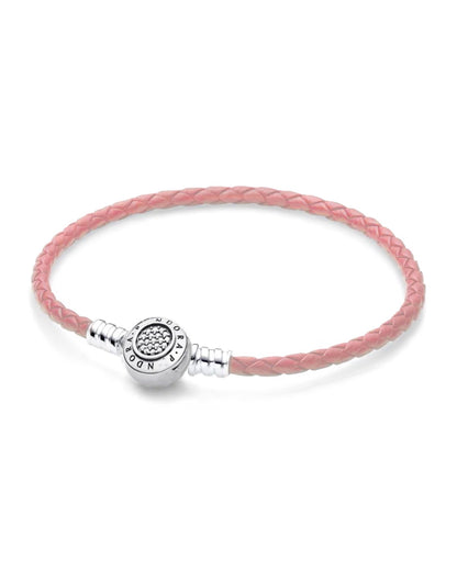 Pulsera cuero broche circular