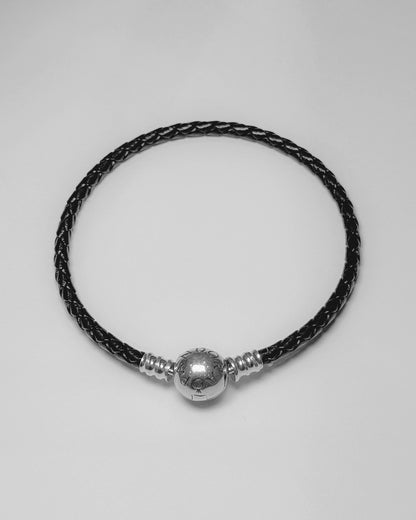 Pulsera cuero con broche redondo