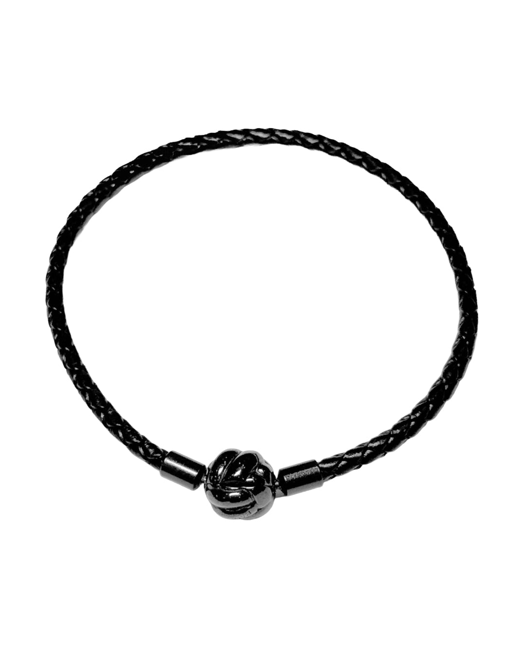 Pulsera cuero con broche negro